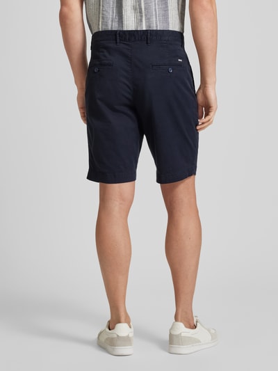 BOSS Slim fit korte broek met riemlussen, model 'Slice' Marineblauw - 5
