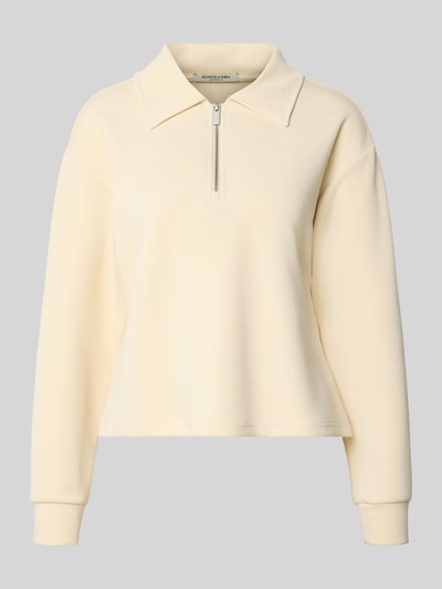 Produktfoto, sweatshirt met ritssluiting van Scotch & Soda, materiaalmix met lyocell, regular fit, platte kraag, lichte effen kleur, zachte textuur