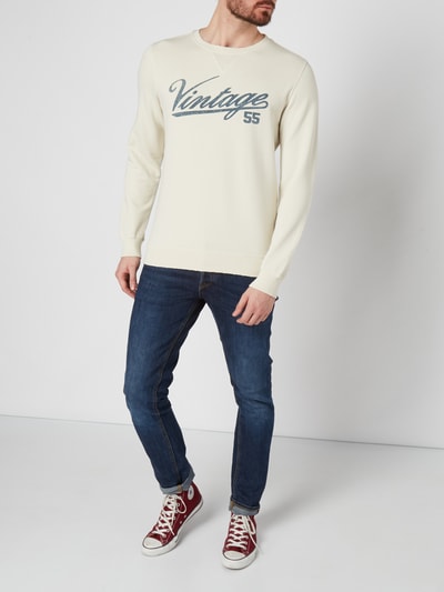 Vintage 55 Sweatshirt mit Logo-Print Ecru 1