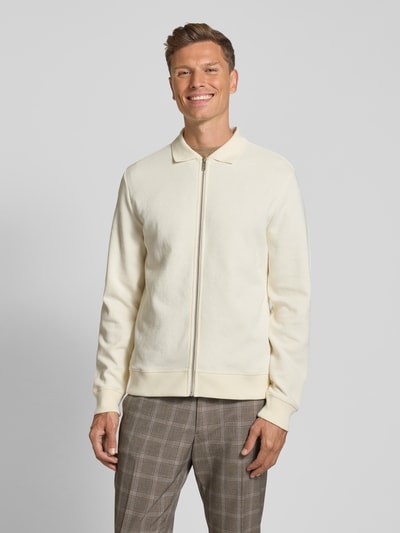 MCNEAL Kardigan z kołnierzykiem polo i zamkiem błyskawicznym Écru 4