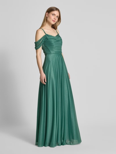 Christian Berg Cocktail Abendkleid im Off-Shoulder-Design Gruen Melange 1