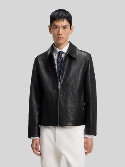 HUGO Regular Fit Lederjacke aus echtem Lammleder Modell 'Liro' Black 4