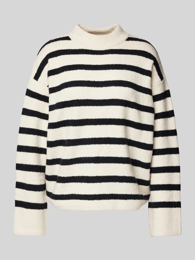 Jake*s Casual Gebreide pullover met ribboorden Zwart - 1