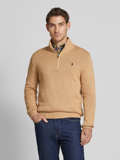 Polo Ralph Lauren Strickpullover mit Troyer-Kragen Camel 4