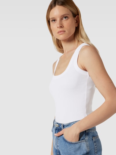 Calvin Klein Womenswear Top z efektem prążkowania Biały 3