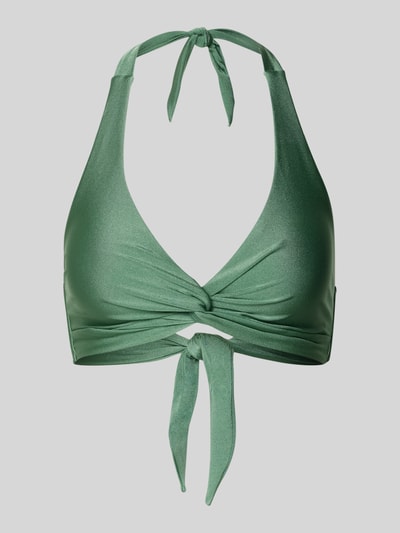 Produktfoto, Bikini-Oberteil mit Neckholder Modell 'Isla' van Barts, groene stretch-materiaal mix met strikdetail en voorgevormde cups