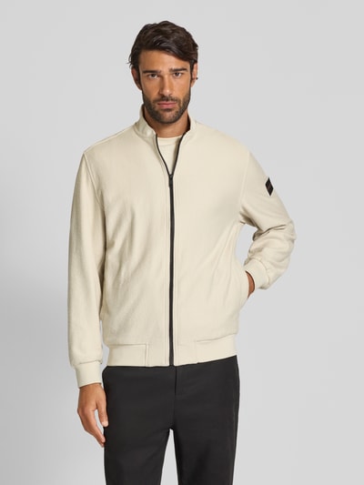 BOSS Orange Regular Fit Sweatjacke aus reiner Baumwolle Modell 'LISIMBA' Beige 4