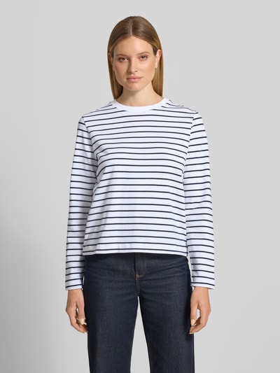 Samsøe Samsøe Shirt met lange mouwen met ronde hals model 'CAMINO' Marineblauw - 4