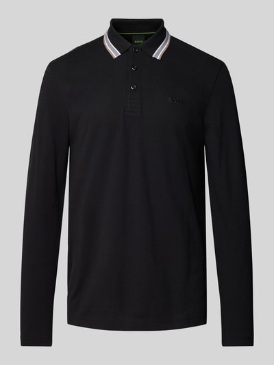 BOSS Green Regular Fit Poloshirt mit Label-Stitching Anthrazit 2