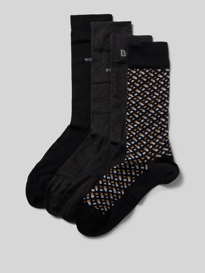 BOSS Socken mit Label-Stitching Modell 'Gift' im 4er-Pack Black 1