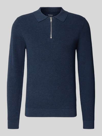 MCNEAL Gebreide pullover met reverskraag Marineblauw gemêleerd - 2