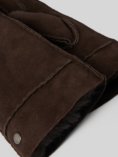 Roeckl Handschoenen van lamswol, model 'HELSINKI' Donkerbruin - 2