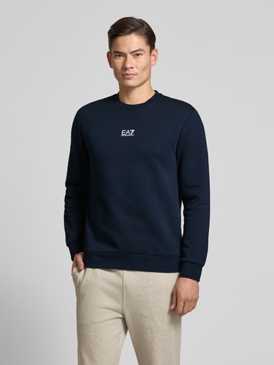 EA7 Emporio Armani Bluza z detalem z logo Ciemnoniebieski 4