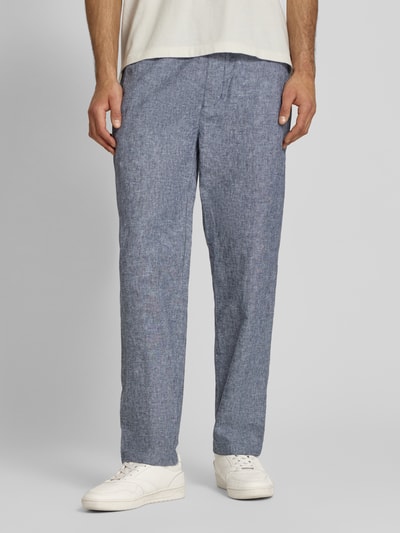 Tommy Jeans Regular Fit Weite Hose aus Leinen-Baumwoll-Mix Marine 4
