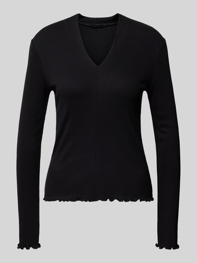 Someday Longsleeve  aus Viskose-Mix mit Rüschen Modell 'Kalya' BLACK 2