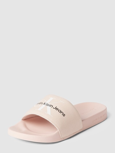 Calvin Klein Jeans Slides mit Label-Print Hellrosa 2