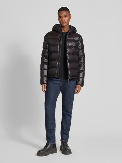 Peuterey Gewatteerd jack met capuchon, model 'Honova' Zwart - 1