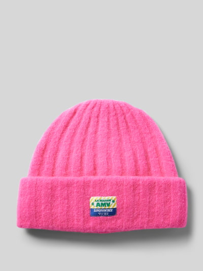 American Vintage Beanie mit Label-Detail Modell 'VITOW' Pink 1