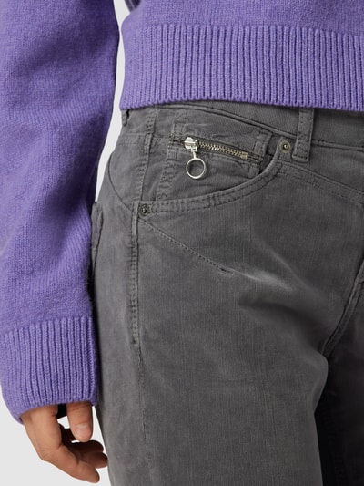 MAC Slim Fit Hose aus Cord mit Reißverschlusstasche Dunkelgrau 3