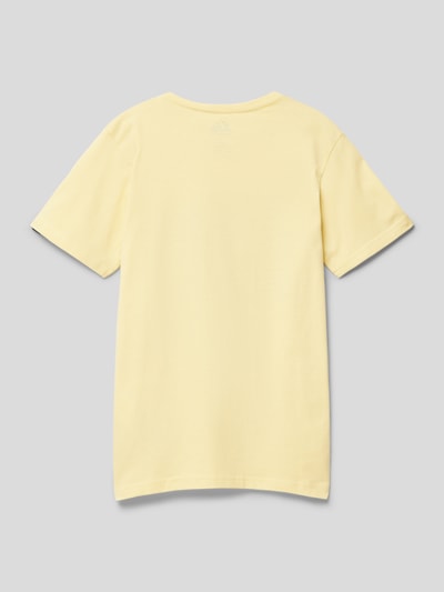 Quiksilver T-shirt met label- en motiefprint, model 'TROPICAL RAINBOW' Lichtgeel - 3