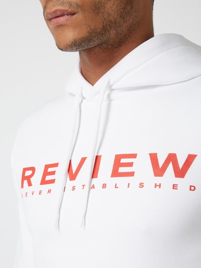 REVIEW Hoodie mit Logo-Print Weiss 5