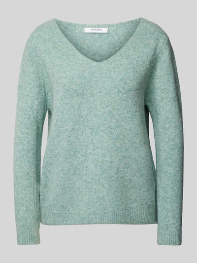 ZABAIONE Strickpullover mit gerippten Abschlüssen Mint 2