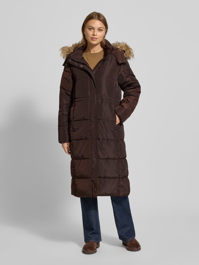 More & More Gewatteerde jas met ritszakken Chocoladebruin - 4