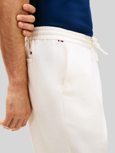 Tommy Hilfiger Tapered chino van linnenmix met trekkoord model 'HARLEM' Offwhite - 3