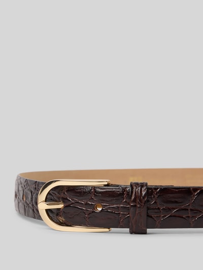 Weinmann Pasek ze skóry bydlęcej ze sprzączką Ciemnobrązowy 2