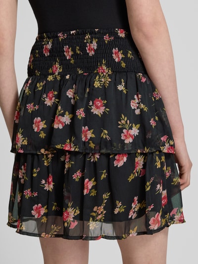 Vero Moda Ausgestellter Mini-Rock mit Allover-Muster Modell 'SMILLA' Black 3