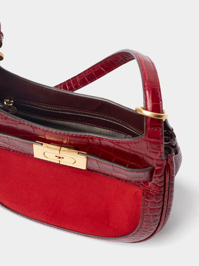 Tory Burch Saddle Bag mit Reptil-Optik Rot 6