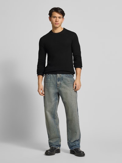 G-Star Raw Gebreide pullover met ribboorden Zwart - 1