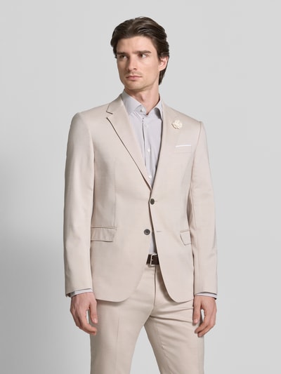 Mannelijk model draagt 2-Knopen-sakko met borstzak van JOOP! Collection, regular fit, beige tint, viscose-katoenmix, voorkant overzicht,