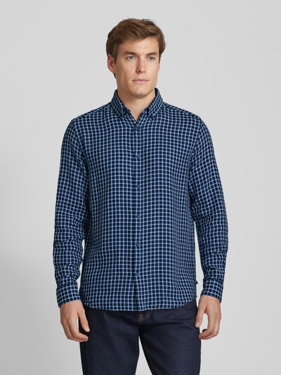 s.Oliver RED LABEL Regular Fit Freizeithemd aus strukturierter Baumwolle mit Button-down-Kragen Blau 4