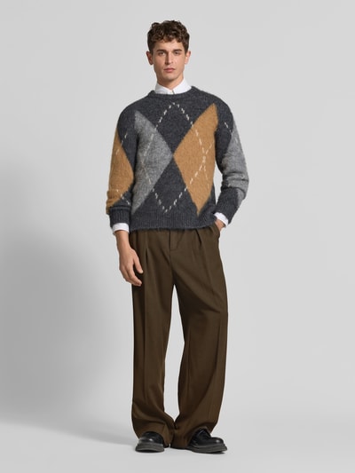 Filippa K Relaxed Fit Stoffhose aus Baumwoll-Mix Dunkelbraun 1