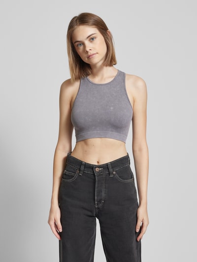 Only Crop Top mit Strukturmuster Modell 'LEA' Graphit 4