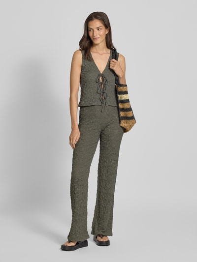 Mango Hose mit elastischem Bund Modell 'VERDI' Khaki 1