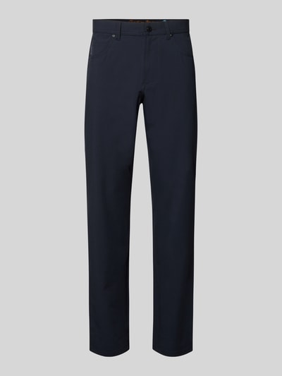 Produktfoto, Comfort Fit Hose mit Eingrifftaschen von Christian Berg Men, mieszanka materiałów z dodatkiem wiskozy, wpuszczane kieszenie, szerokość w rozmiarze 32/32: 41 cm, długość wewnętrzna nogawki: 78 cm, granatowy kolor, proste nogawki, gładka tekstura