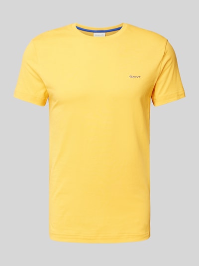 Gant T-shirt z wyhaftowanym logo Ciemnożółty 2