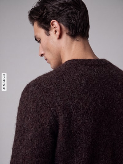 Jake*s Studio Men Regular Fit Strickjacke aus Woll-Mix Mittelbraun 3