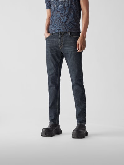 Etro Straight Fit Jeans mit Label-Stitching Mittelgrau 4