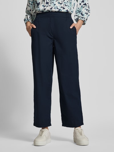 Tom Tailor Regular fit broek in effen design Marineblauw - 4