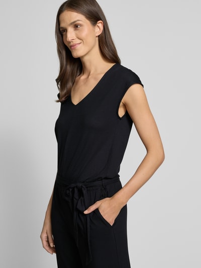 Tom Tailor Regular fit jumpsuit met strikceintuur Zwart - 3