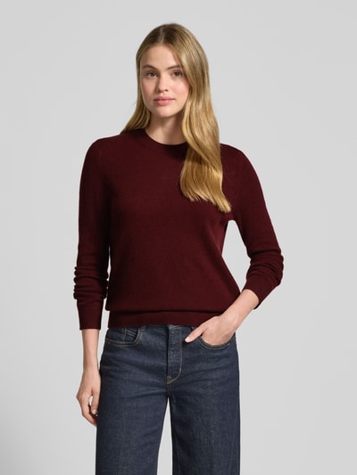 Jake*s Casual Gebreide pullover van kasjmier met ronde hals Bordeaux - 4