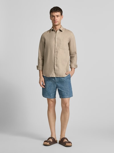 Samsøe Samsøe Regular Fit Freizeithemd aus Leinen Modell 'LIAM' Hellbraun 1