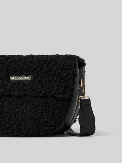 VALENTINO BAGS Handtasche mit Teddyfell und Label-Applikation Modell 'SPECIAL' Black 2