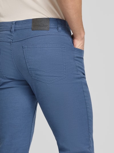 Christian Berg Men Tapered fit chino met structuurmotief Oceaanblauw - 3