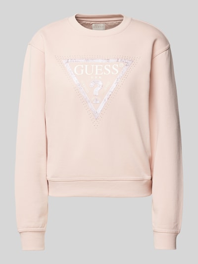 Guess Bluza z wyhaftowanym logo model ‘PYTHON’ Różowy 2