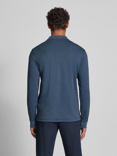 Christian Berg Men Regular fit poloshirt in design met lange mouwen Rookblauw - 5
