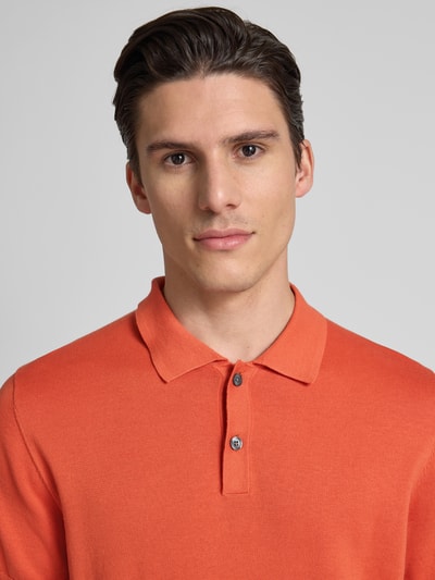 Christian Berg Men Koszulka polo z detalem z logo Miedziany 3